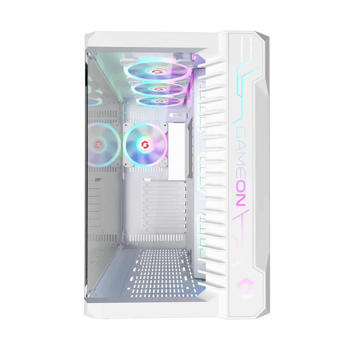 حقيبة ألعاب GAMEON Emperor Midnight III Series Mid Tower - بيضاء