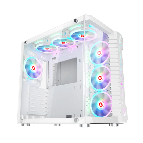 حقيبة ألعاب GAMEON Emperor Midnight III Series Mid Tower - بيضاء