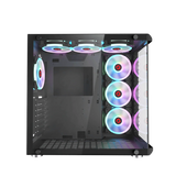 GameOn GO-EMPERORIII-M, Emperor Midnight III Series Mid Tower Gaming Case, 7x Pre-Installed ARGB Fans - Black