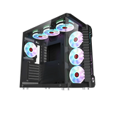 GameOn GO-EMPERORIII-M, Emperor Midnight III Series Mid Tower Gaming Case, 7x Pre-Installed ARGB Fans - Black