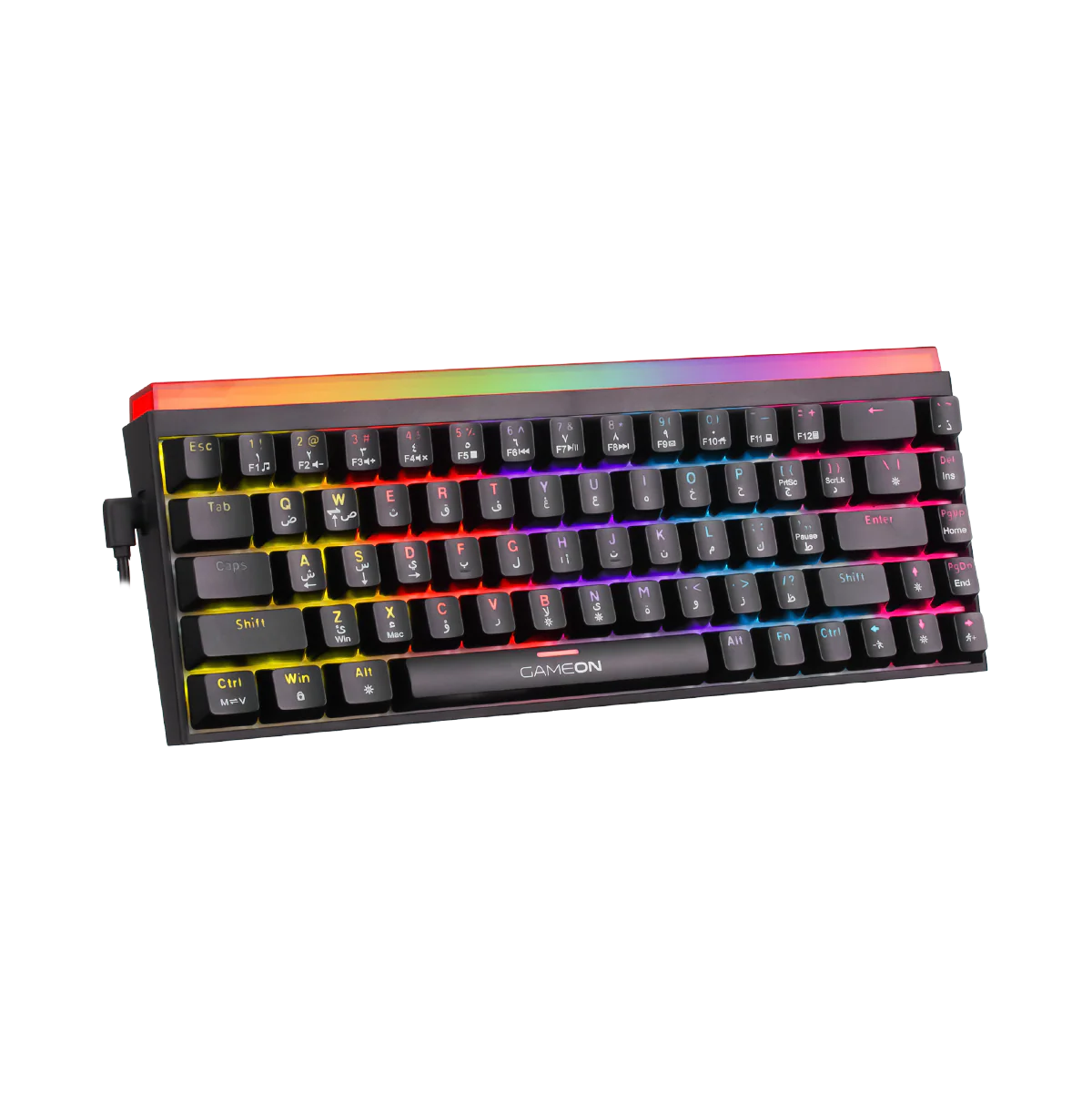 GAMEON PRIMEX Series GO-MK260-RS 60% RGB Mechanical Wired Gaming Keyboard With Customization Software, Red Switch - English/Arabic