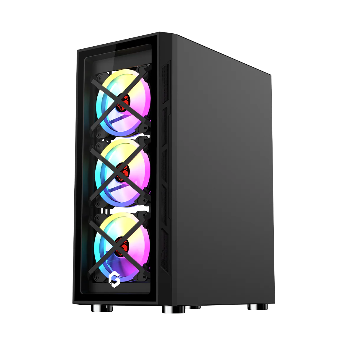 GAMEON TRIDENT III ARGB E-ATX Mid Tower Gaming PC Case - Black (4 ARGB Fans Included)