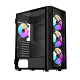 GAMEON TRIDENT III ARGB E-ATX Mid Tower Gaming PC Case - Black (4 ARGB Fans Included)