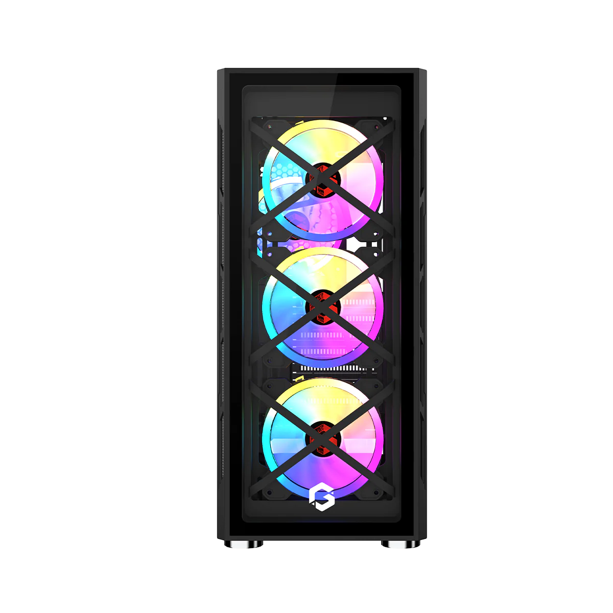 GAMEON TRIDENT III ARGB E-ATX Mid Tower Gaming PC Case - Black (4 ARGB Fans Included)