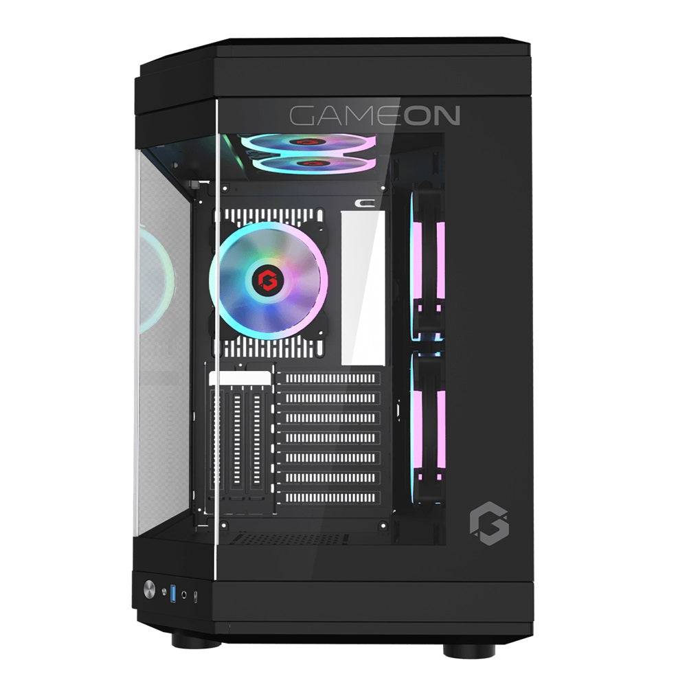GAMEON GO-VALKYRIEI-M VaIkyriei Series Mid Tower Gaming Case 3 Side Glass - أسود
