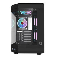 GAMEON GO-VALKYRIEI-M VaIkyriei Series Mid Tower Gaming Case 3 Side Glass - أسود