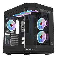 GAMEON GO-VALKYRIEI-M VaIkyriei Series Mid Tower Gaming Case 3 Side Glass - أسود