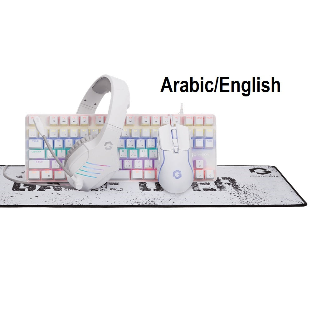 مجموعة الألعاب GAMEON VIPER XA All-In-One Artic Series (لوحة مفاتيح ميكانيكية، سماعة رأس، ماوس ولوحة ماوس)