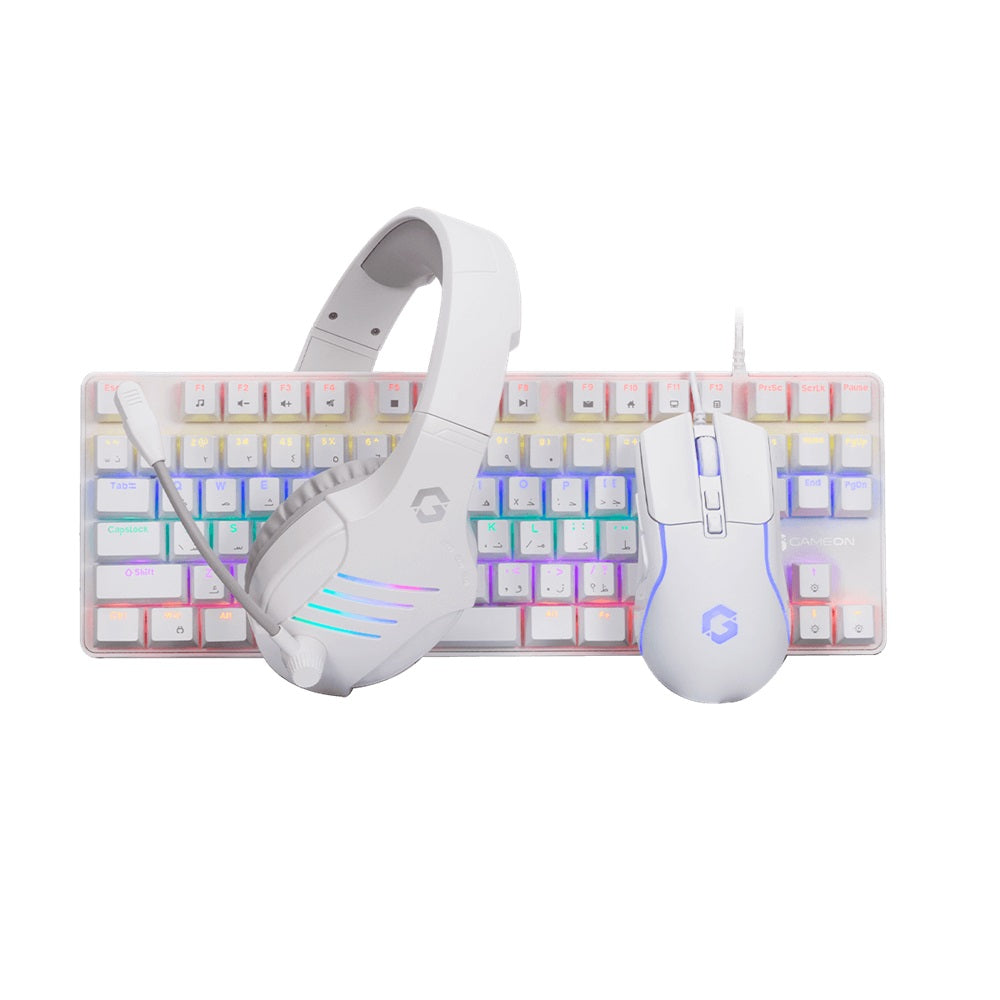 مجموعة الألعاب GAMEON VIPER XA All-In-One Artic Series (لوحة مفاتيح ميكانيكية، سماعة رأس، ماوس ولوحة ماوس)