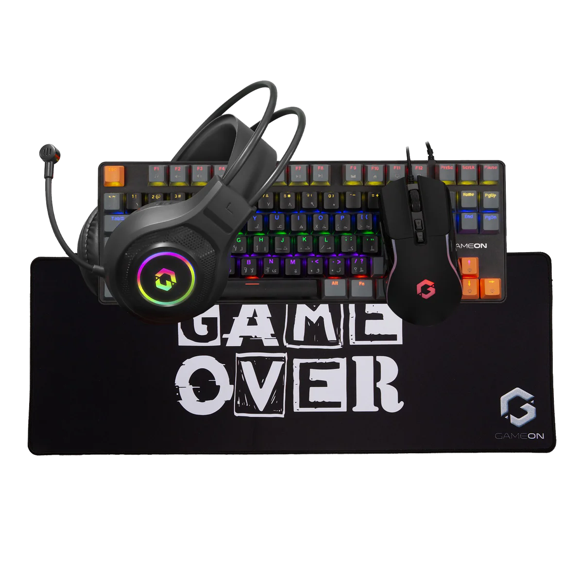مجموعة الألعاب GAMEON VIPER XI الكل في واحد (لوحة مفاتيح ميكانيكية، سماعة رأس، ماوس ولوحة ماوس)