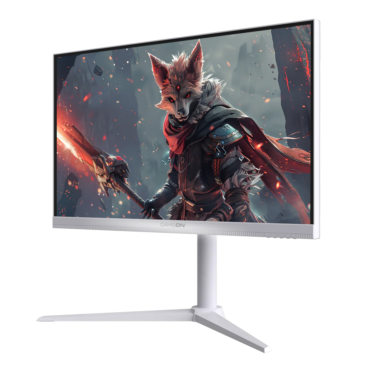 شاشة ألعاب GAMEON GOAP24FHD380IPS Artic Pro Series مقاس 24 بوصة FHD، 380 هرتز، MPRT 0.5 مللي ثانية، HDMI 2.1، شاشة IPS سريعة - بيضاء
