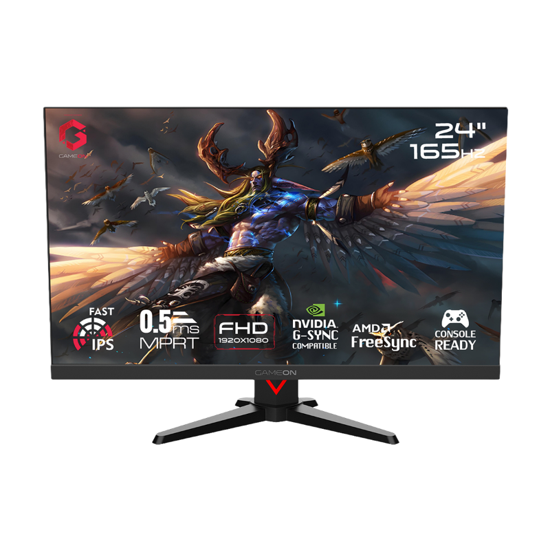 GAMEON GOE24FHD165, 24" FHD, 165Hz, 1ms (1920x1080) Flat IPS Gaming Monitor With G-Sync & Free Sync - Black (Support PS5)