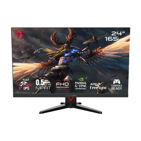 GAMEON GOE24FHD165, 24" FHD, 165Hz, 1ms (1920x1080) Flat IPS Gaming Monitor With G-Sync & Free Sync - Black (Support PS5)