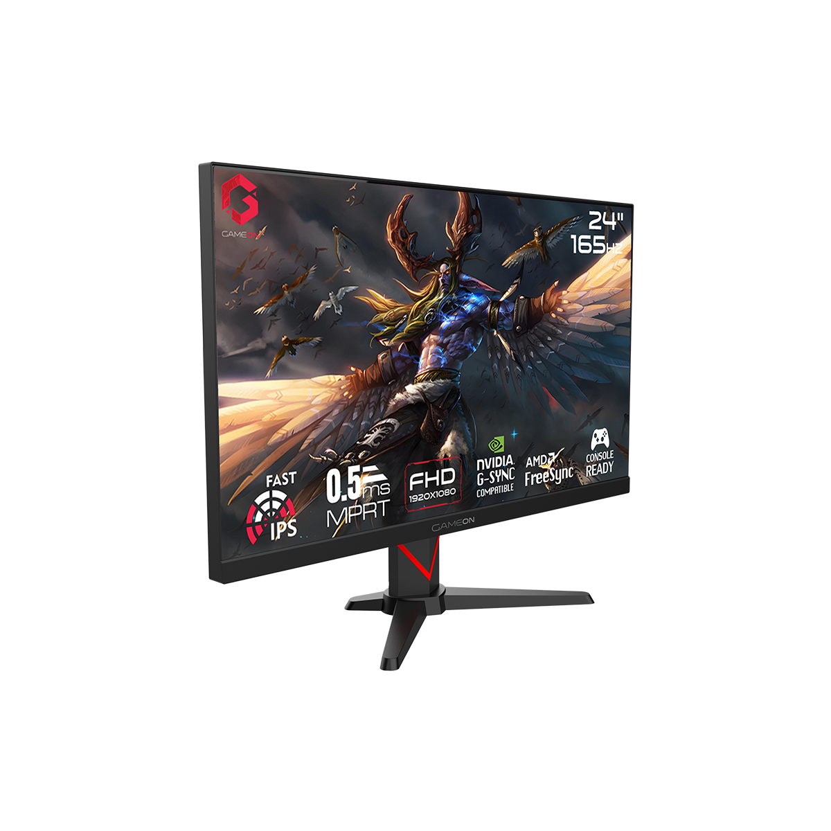 GAMEON GOE24FHD165, 24" FHD, 165Hz, 1ms (1920x1080) Flat IPS Gaming Monitor With G-Sync & Free Sync - Black (Support PS5)
