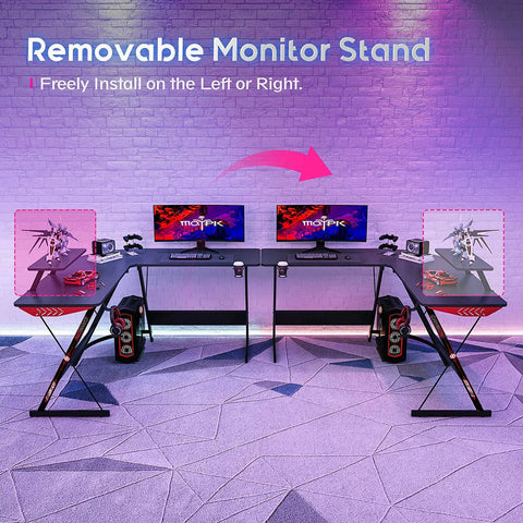 GAMEON L-Shaped Slayer I Series Gaming Desk (129x129x74cm) - Table Top (80x46cm)