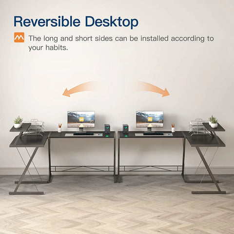 Gameon 3 in 1 L-Shaped Slayer II XL Series Gaming Desk - (150x112x74cm) - Table Top (100x48cm + 60x48cm)