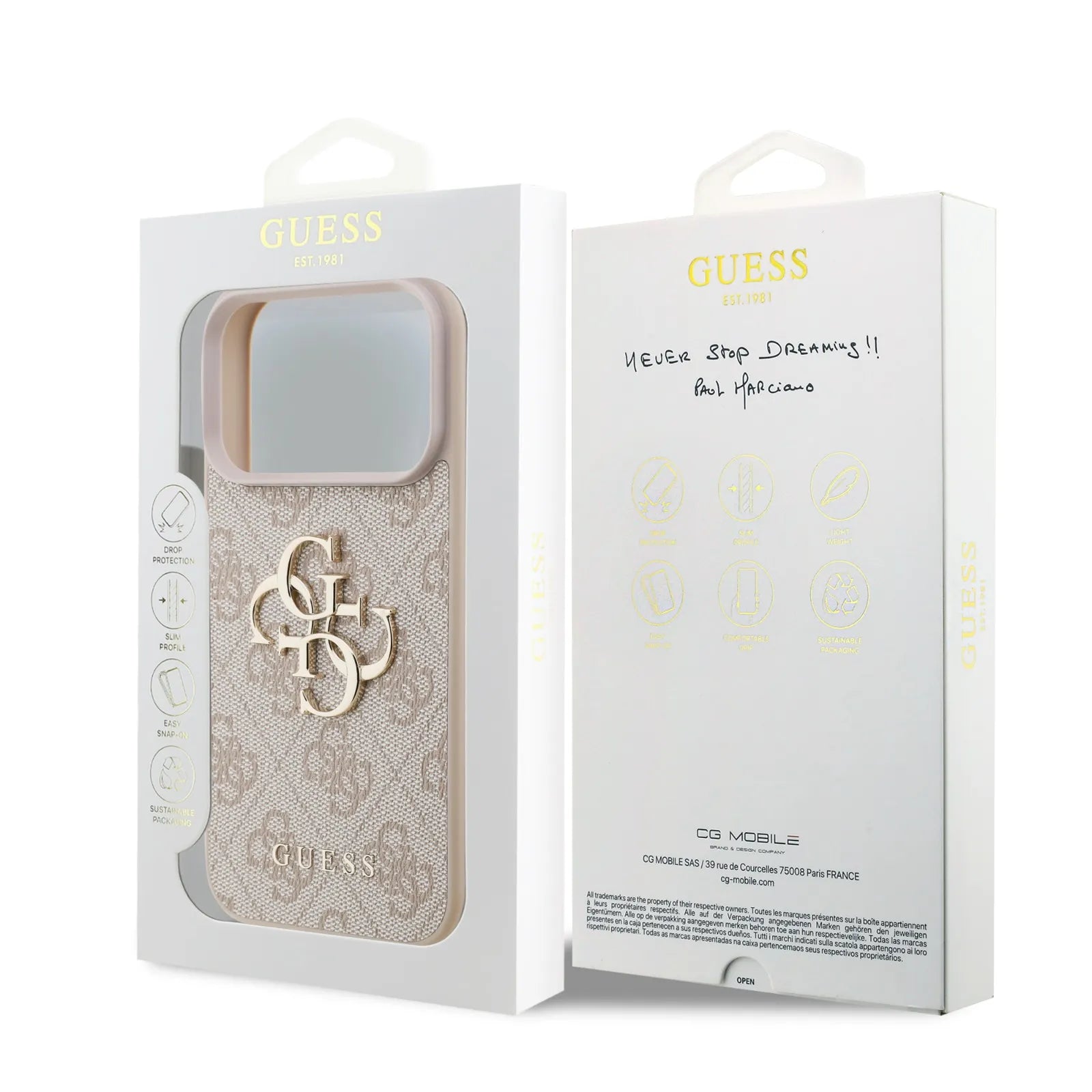 Guess, Magsafe PU Leather Case With Big 4G & Classic Logo, iphone 17 Pro