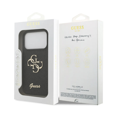 Guess, PU Glitter Case With Big 4G Metal Logo, iphone 17 Pro Max