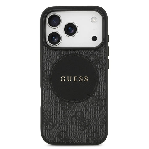 Guess, MagSafe 4G PU Leather Case with Round Patch & Classic Logo, iPhone 17 Pro