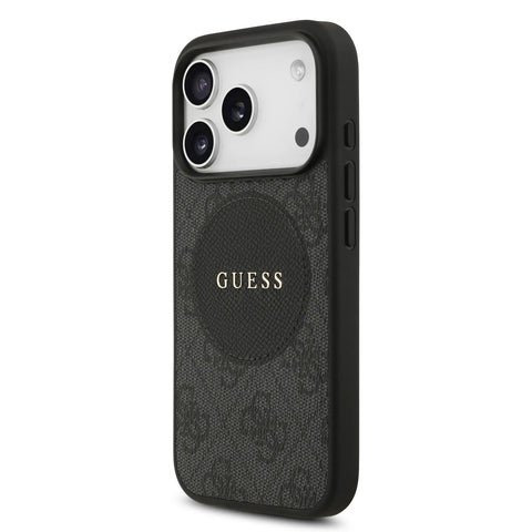 Guess, MagSafe 4G PU Leather Case with Round Patch & Classic Logo, iPhone 17 Pro