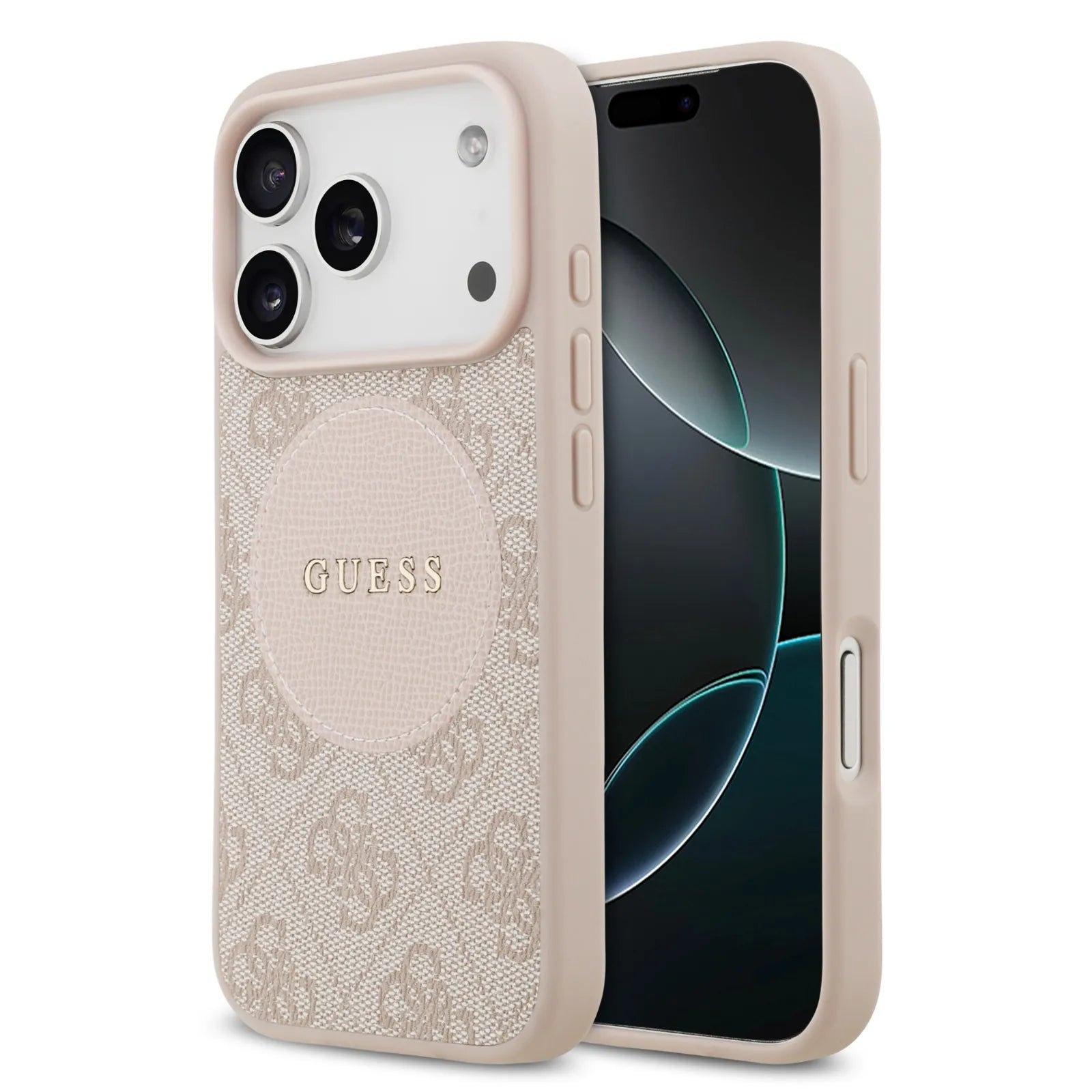 Guess, MagSafe 4G PU Leather Case with Round Patch & Classic Logo, iPhone 17 Pro