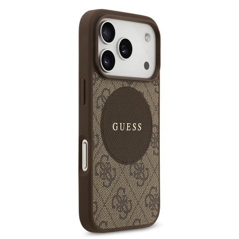 Guess, MagSafe 4G PU Leather Case with Round Patch & Classic Logo, iPhone 17 Pro