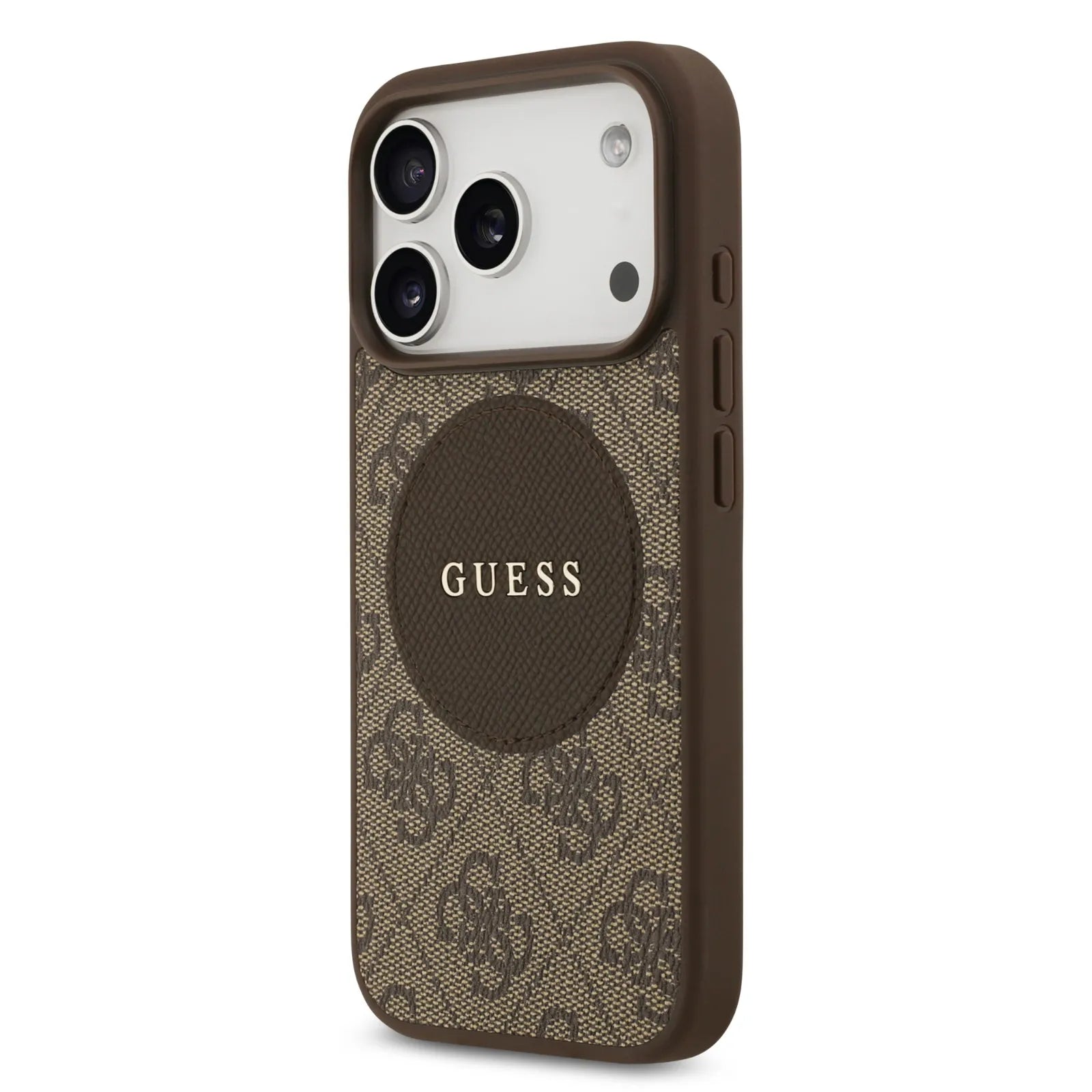 Guess, MagSafe 4G PU Leather Case with Round Patch & Classic Logo, iPhone 17 Pro