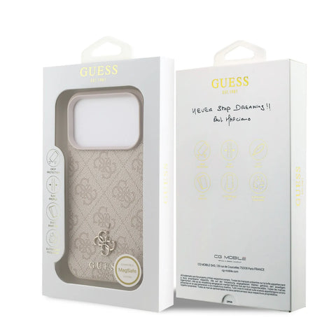 Guess, MagSafe 4G PU Leather Case with Small 4G & Classic Metal Logo, iPhone 17 Pro