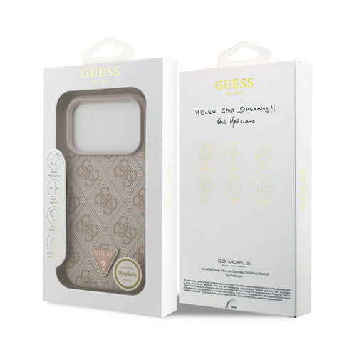 Guess, MagSafe 4G PU Leather Case with Triangle Logo, iPhone 17 Pro