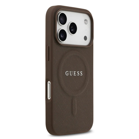 Guess, MagSafe PU Saffiano Leather Case with Classic Logo, iPhone 17 Pro