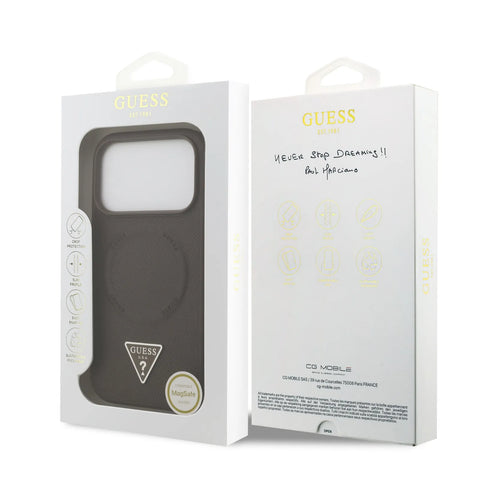 Guess, MagSafe PU Leather Case with Triangle Logo, iPhone 17 Pro