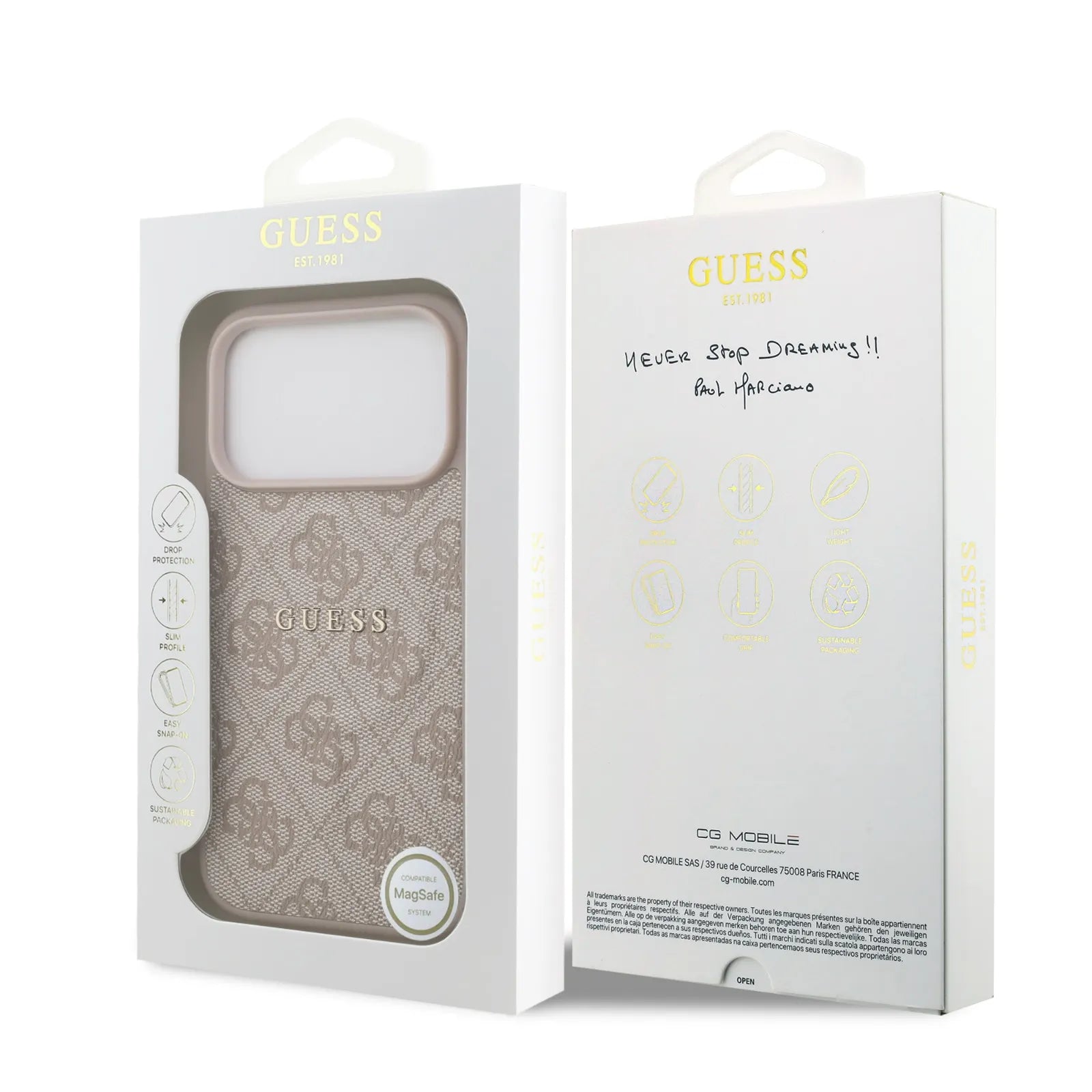Guess, MagSafe 4G PU Leather Case with Classic Logo, iPhone 17 Pro Max