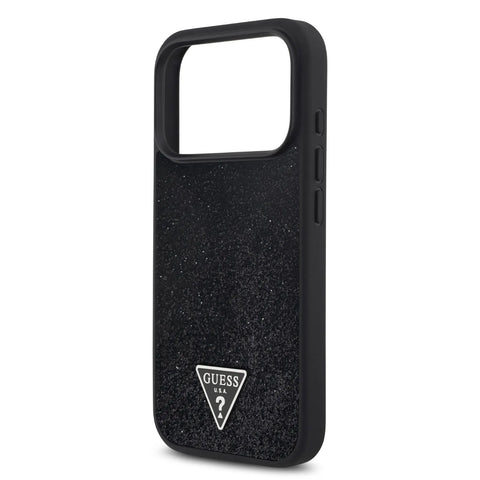 Guess, MagSafe PU Leather Fixed Glitter Case with Triangle Logo, iPhone 17 Pro Max