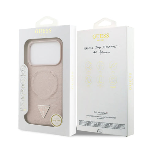 Guess, MagSafe PU Leather Case with Triangle Logo, iPhone 17 Pro Max