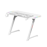 Gamax Z5-1160 (TD-03)_Carbon Fiber Gaming Table 110*60*75cm with RGB Light & MousePad - White