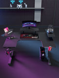 Gamax P203 RGB Carbon Fiber Gaming Workstation Desk with Multi-Level Shelves & Mousepad 160x100x74cm - Black