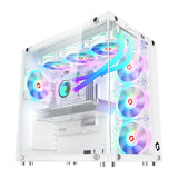 GameOn, Emperor Arctic III Series Mid Tower Gaming Case, 7x Pre-Installed ARGB Fans, White