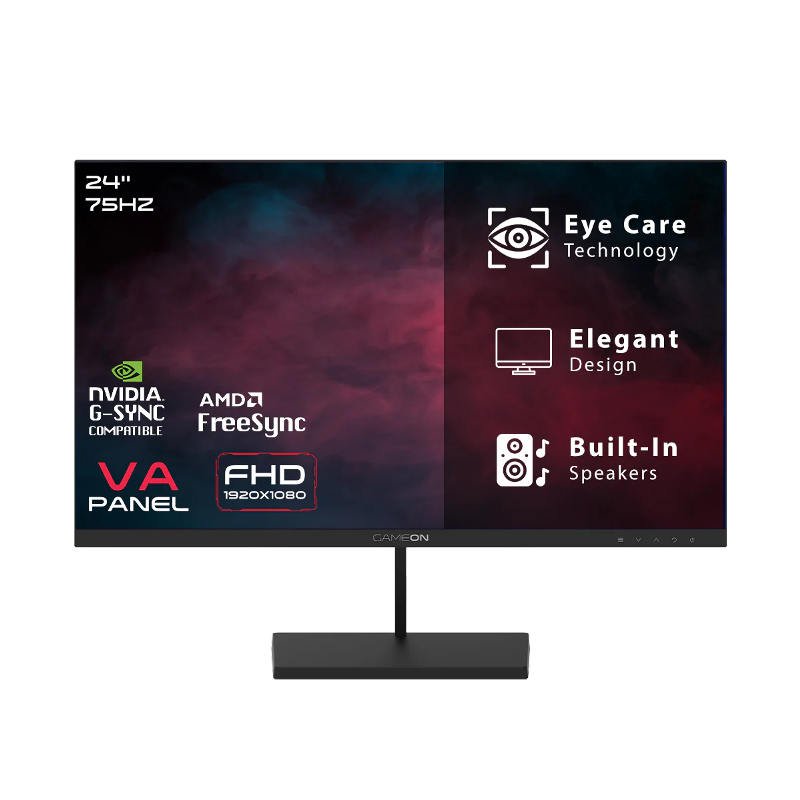 GameOn GB24F75, Basic Series 23.8" FHD, 75Hz, 5ms, VA Panel Gaming Monitor - Black 