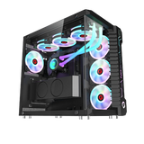 GameOn GO-EMPERORIII-M, Emperor Midnight III Series Mid Tower Gaming Case, 7x Pre-Installed ARGB Fans - Black