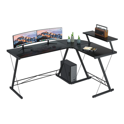 Gameon 3 in 1 L-Shaped Slayer II XL Series Gaming Desk - (150x112x74cm) - Table Top (100x48cm + 60x48cm)