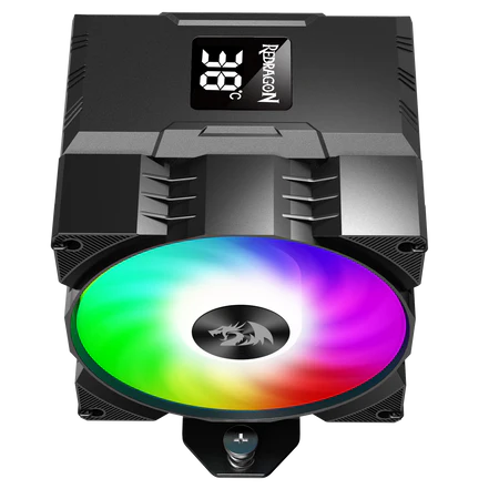 Redragon CC-1014, CPU Cooler With Temperature Display, 9 cm RGB Fan - Black