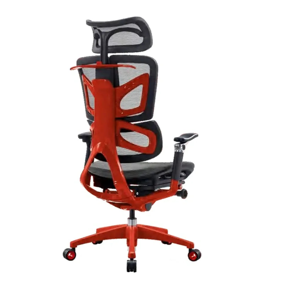 Gamvity Ergonomic Mesh Office Chair with Dynamic Lumbar Support & Adjustable Headrest - Red Aluminum Alloy