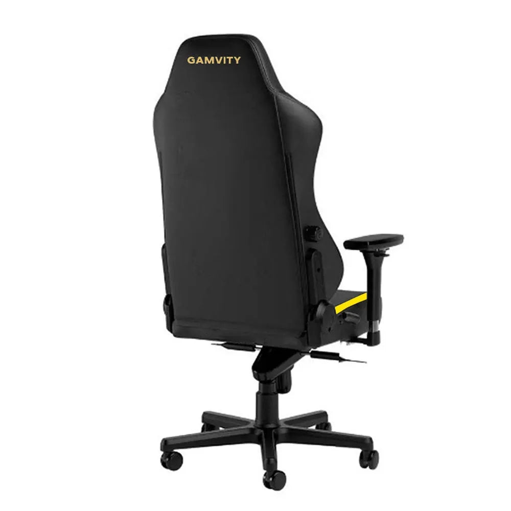 Gamvity Hero Series Gaming Chair with 4D Armrests, Built-In Lumbar Support & 155° Recline - Black/Yellow