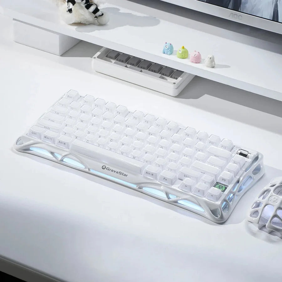 GravaStar Mercury K1 75% Wireless Mechanical Gaming Keyboard Special Edition - White