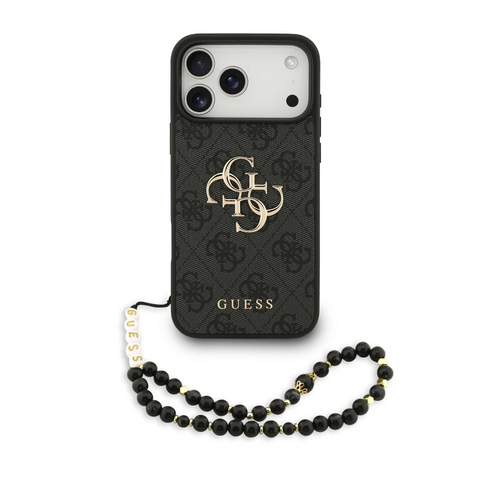 Guess, 4G PU Leather Case with Big 4G & Classic Logo with Wrist Strap, iPhone 17 Pro Max