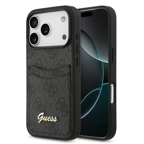 Guess, PU Case with Card Slot & Script Metal Logo, iPhone 17 Pro Max