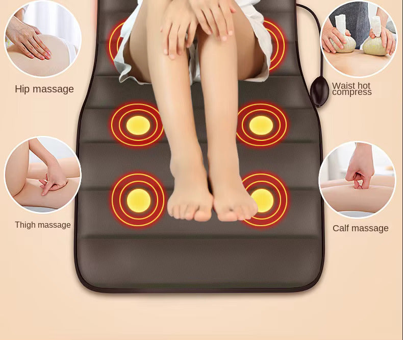5-in-1 Full-Body Heated Massage Mat with Shiatsu Neck & Shoulder Massage