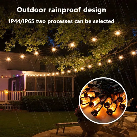 KKF Solar-Powered LED Flame Effect Lantern String Lights, 6m with 10 Bulbs