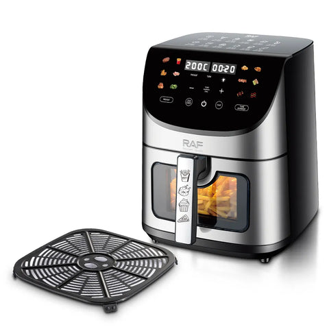 RAF 8L Smart Air Fryer with Tuya Mobile App Control, Stainless Steel Body, Temperature Control, Touch Screen - 1700W