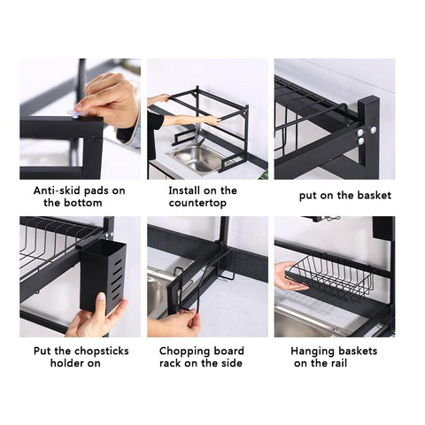 85CM Multifunctional Over Sink Dish Drying Rack
